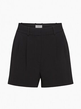 Aritzia Babaton Effortless Black Tailored Pleated High-Rise Shorts
